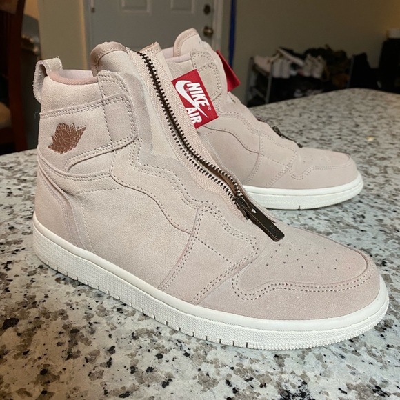 Women’s Nike Air Jordan 1 High Zip Partical Beige - Picture 8 of 10